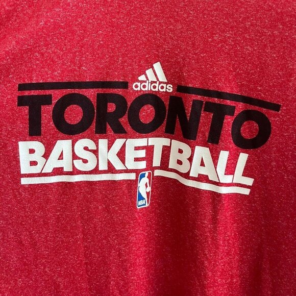 Adidas NBA Shirt Mens Large Red Toronto Basketball Climacool Short Sleeve Tshirt - Picture 2 of 8
